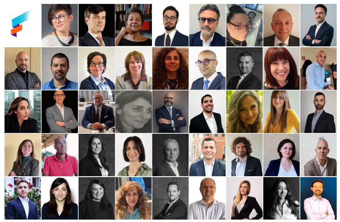 Forum 2026 - Volunteer Collage of diverse professionals' headshots arranged in a grid (business team)